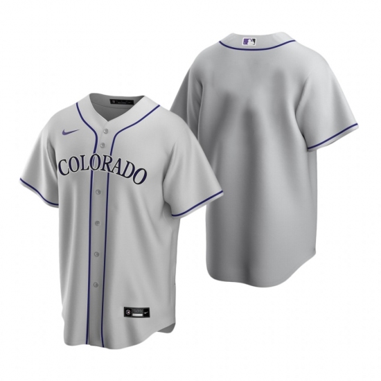 Men's Nike Colorado Rockies Blank Gray Road Stitched Baseball Jersey - Ujersey