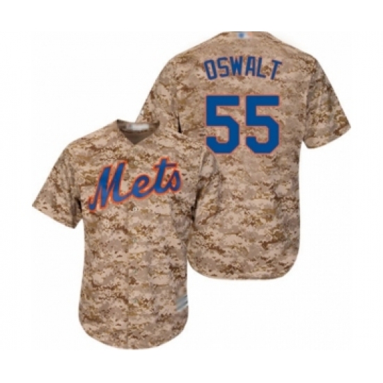 Men's New York Mets #55 Corey Oswalt Authentic Camo Alternate Cool Base Baseball Player Jersey - Ujersey