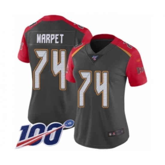 Women's Tampa Bay Buccaneers #74 Ali Marpet Limited Gray Inverted Legend 100th Season Football Jersey - Ujersey