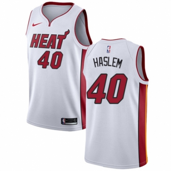 Men's Nike Miami Heat #40 Udonis Haslem Swingman NBA Jersey - Association Edition - Ujersey