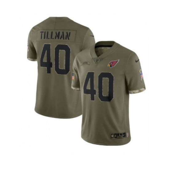 Men's Arizona Cardinals #40 Pat Tillman 2022 Olive Salute To Service Limited Stitched Jersey - Ujersey