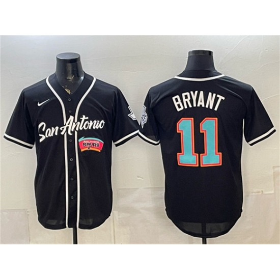 Men's San Antonio Spurs #11 Carter Bryant Black Stitched Baseball Jersey - Ujersey