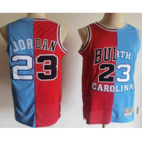 Men's Chicago Bulls #23 Michael Jordan Blue Red Two Tone Stitched Hardwood Classic Swingman Jersey - Ujersey