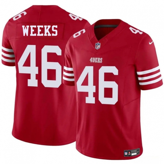 Men's San Francisco 49ers #46 Jon Weeks Red 2025 F.U.S.E. Vapor Untouchable Limited Football Stitched Jersey - Ujersey
