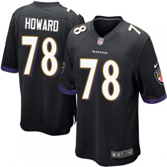 Men's Nike Baltimore Ravens #78 Austin Howard Game Black Alternate NFL Jersey - Ujersey
