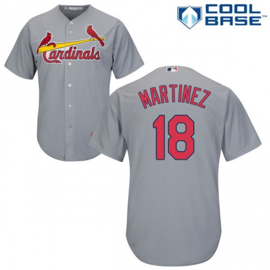 Youth Majestic St. Louis Cardinals #18 Carlos Martinez Authentic Grey Road Cool Base MLB Jersey - Ujersey