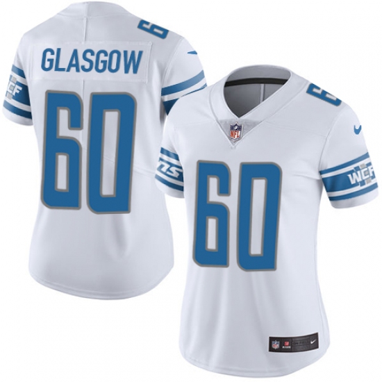 Women's Nike Detroit Lions #60 Graham Glasgow Elite White NFL Jersey - Ujersey