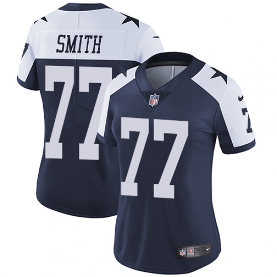 Women's Nike Dallas Cowboys #77 Tyron Smith Elite Navy Blue Throwback Alternate NFL Jersey - Ujersey