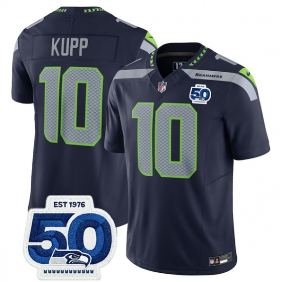 Men's Seattle Seahawks #10 Cooper Kupp Navy 2025 F.U.S.E. 50th Anniversary Vapor Limited Football Stitched Jersey - Ujersey