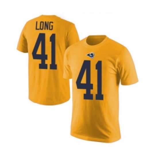 Men's Los Angeles Rams #41 David Long Gold Rush Pride Name & Number T-Shirt - Ujersey