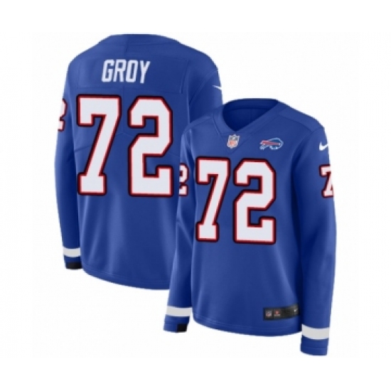 Women's Nike Buffalo Bills #72 Ryan Groy Limited Royal Blue Therma Long Sleeve NFL Jersey - Ujersey