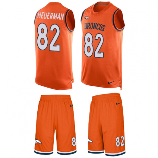 Men's Nike Denver Broncos #82 Jeff Heuerman Limited Orange Tank Top Suit NFL Jersey - Ujersey