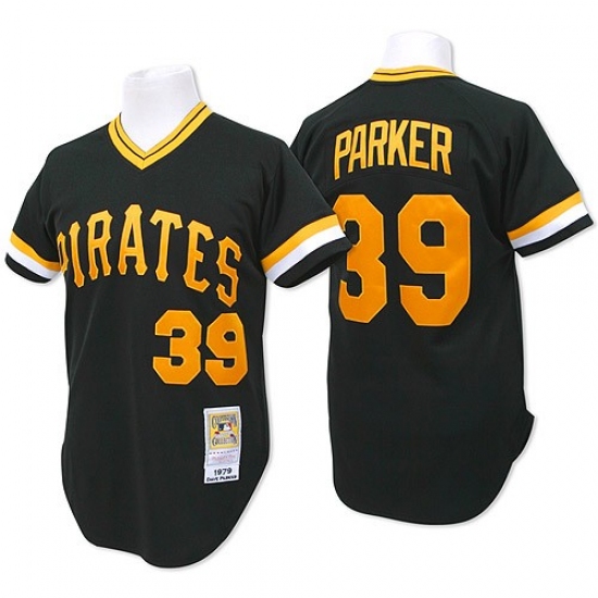 Men's Mitchell and Ness Pittsburgh Pirates #39 Dave Parker Replica Black Throwback MLB Jersey