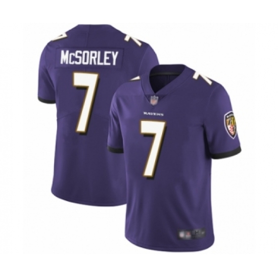 Men's Baltimore Ravens #7 Trace McSorley Purple Team Color Vapor Untouchable Limited Player Football Jersey - Ujersey