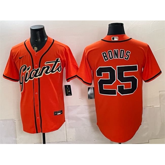 Men's San Francisco Giants #25 Barry Bonds Orange Cool Base Stitched Baseball Jersey - Ujersey