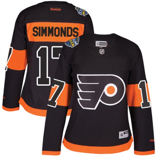 Women's Reebok Philadelphia Flyers #17 Wayne Simmonds Authentic Black 2017 Stadium Series NHL Jersey - Ujersey