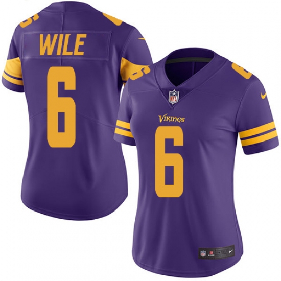 Women's Nike Minnesota Vikings #6 Matt Wile Limited Purple Rush Vapor Untouchable NFL Jersey - Ujersey