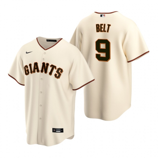 Men's Nike San Francisco Giants #9 Brandon Belt Cream Home Stitched Baseball Jersey - Ujersey