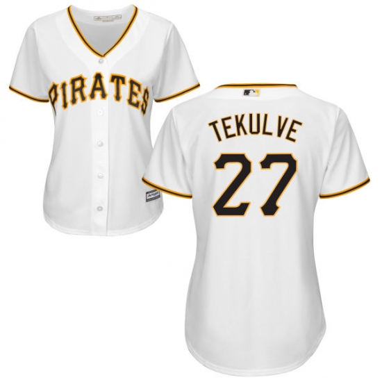 Women's Majestic Pittsburgh Pirates #27 Kent Tekulve Authentic White Home Cool Base MLB Jersey - Ujersey