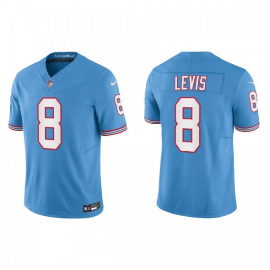 Men's Nike Tennessee Titans #8 Will Levis Light Blue 2023 F.U.S.E. Vapor Limited Throwback Stitched Football Jersey - Ujersey