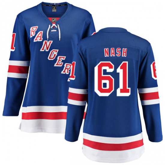 Women's New York Rangers #61 Rick Nash Fanatics Branded Royal Blue Home Breakaway NHL Jersey - Ujersey