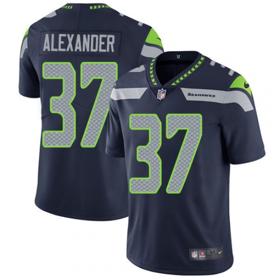Men's Nike Seattle Seahawks #37 Shaun Alexander Steel Blue Team Color Vapor Untouchable Limited Player NFL Jersey - Ujersey