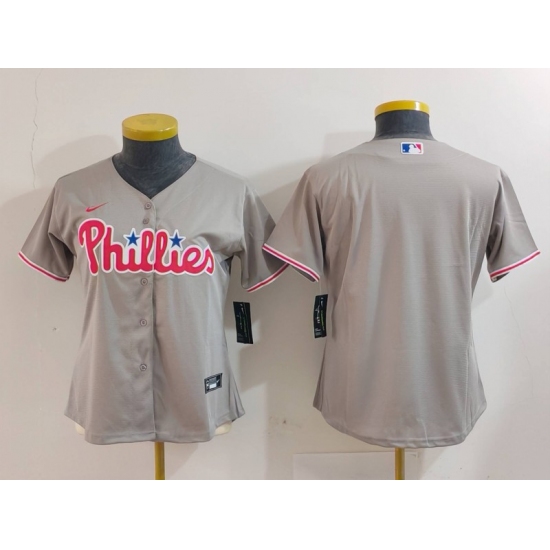 Women's Philadelphia Phillies Blank Grey Cool Base Jersey - Ujersey