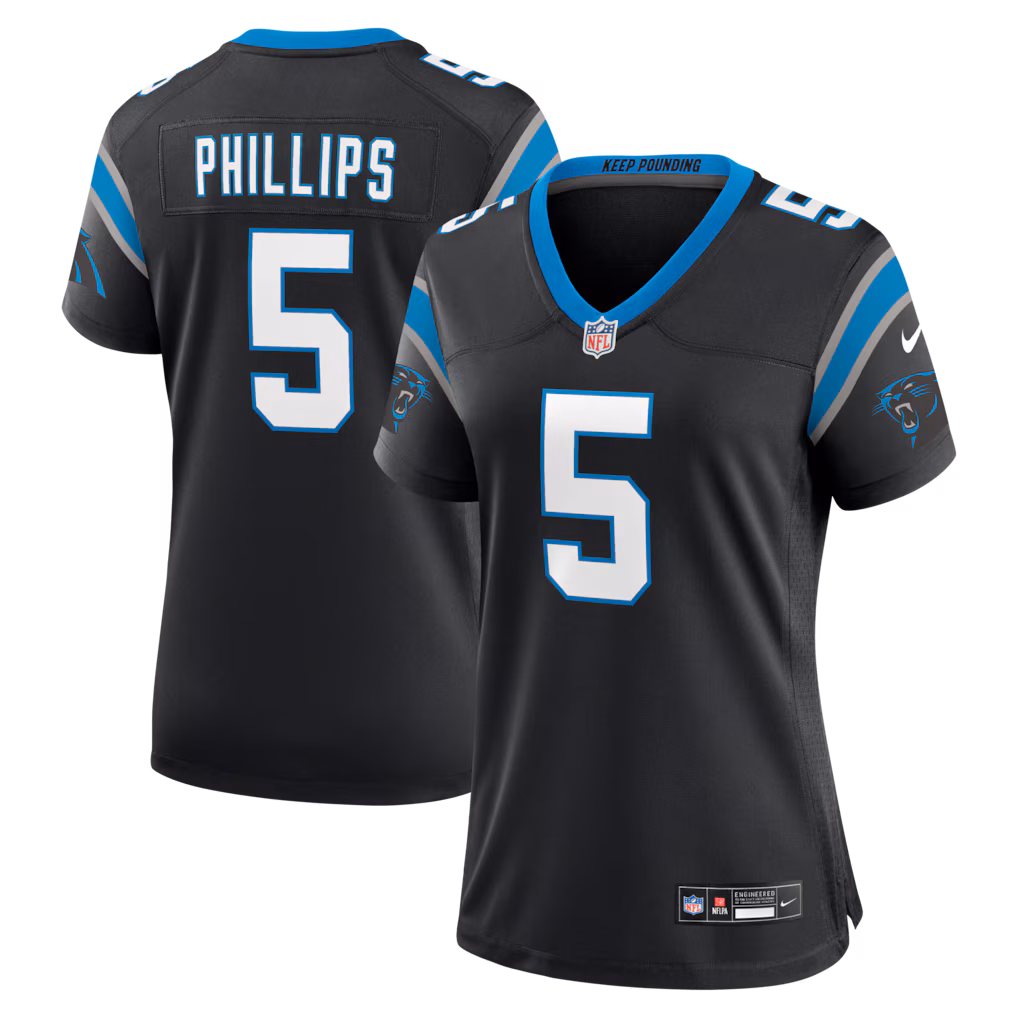 Women's Carolina Panthers Jaelan Phillips Nike Black Team Game Jersey