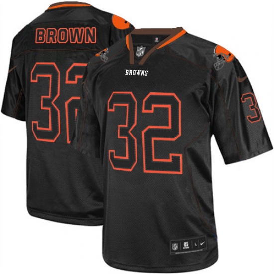 Men's Nike Cleveland Browns #32 Jim Brown Elite Lights Out Black NFL Jersey - Ujersey
