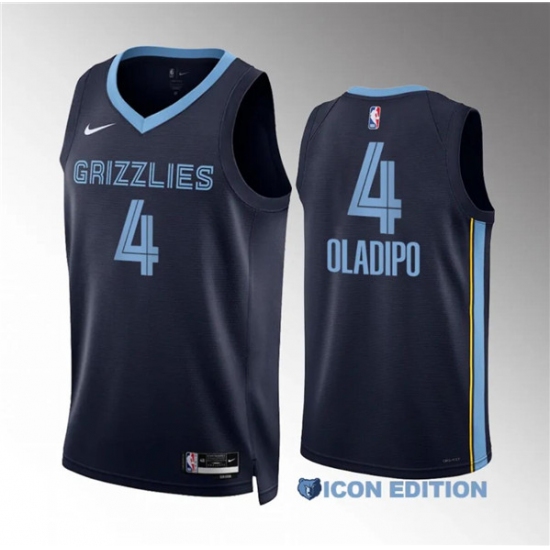 Men's Memphis Grizzlies #4 Victor Oladipo Navy Icon Edition Stitched Jersey - Ujersey