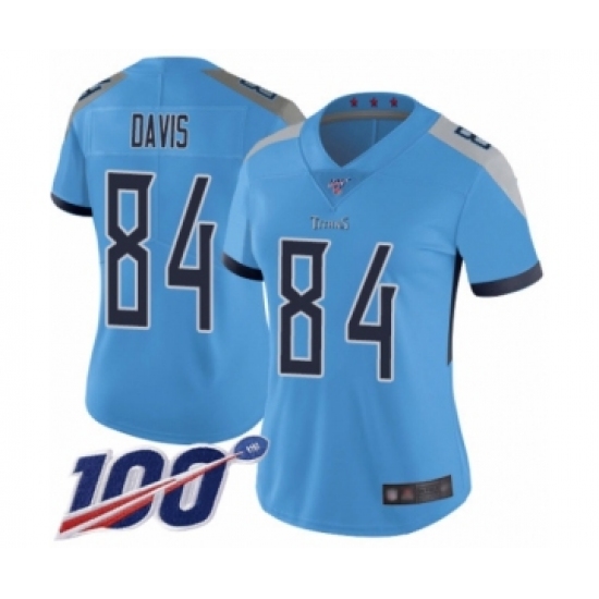Women's Tennessee Titans #84 Corey Davis Light Blue Alternate Vapor Untouchable Limited Player 100th Season Football Jersey - Ujersey