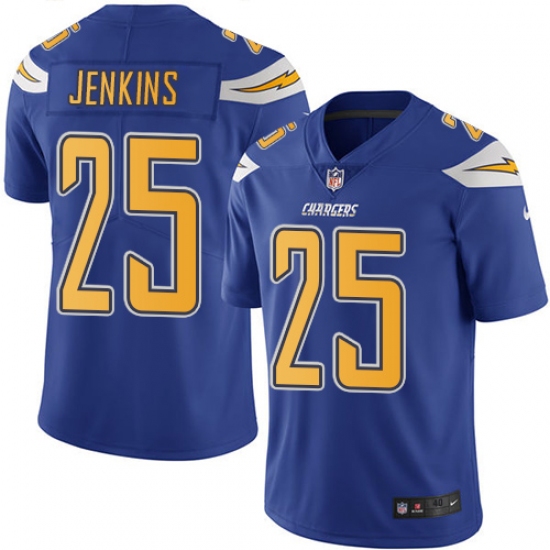 Men's Nike Los Angeles Chargers #3 Rayshawn Jenkins Elite Electric Blue Rush Vapor Untouchable NFL Jersey - Ujersey
