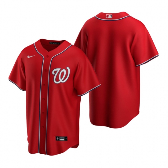 Men's Nike Washington Nationals Blank Red Alternate Stitched Baseball Jersey - Ujersey