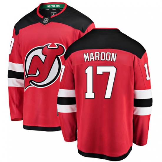 Men's New Jersey Devils #17 Patrick Maroon Fanatics Branded Red Home Breakaway NHL Jersey - Ujersey