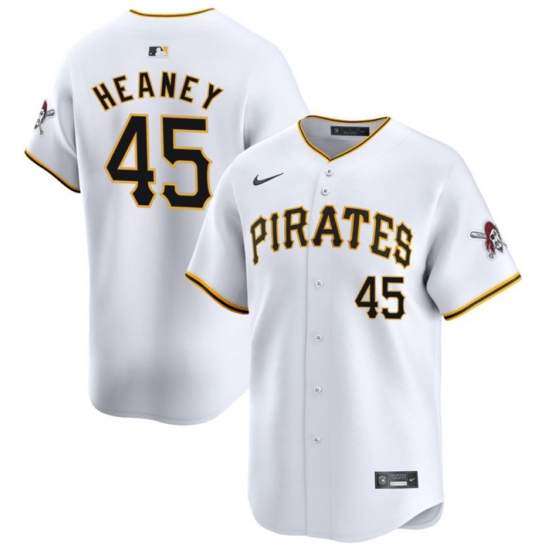 Men's Pittsburgh Pirates #45 Andrew Heaney White 2025 Home Limited Stitched Baseball Jersey - Ujersey