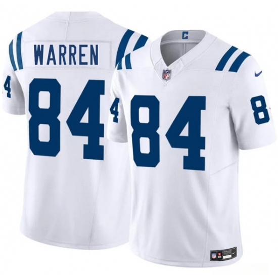Men's Indianapolis Colts #84 Tyler Warren White 2025 Draft F.U.S.E. Vapor Limited Football Stitched Jersey - Ujersey