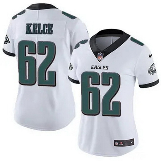 Women Philadelphia Eagles #62 Jason Kelce White F U S E Stitched NFL Jersey - Ujersey