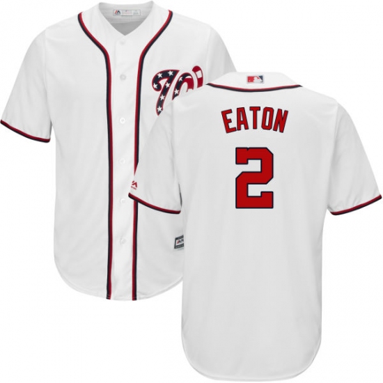 Youth Majestic Washington Nationals #2 Adam Eaton Replica White Home Cool Base MLB Jersey - Ujersey