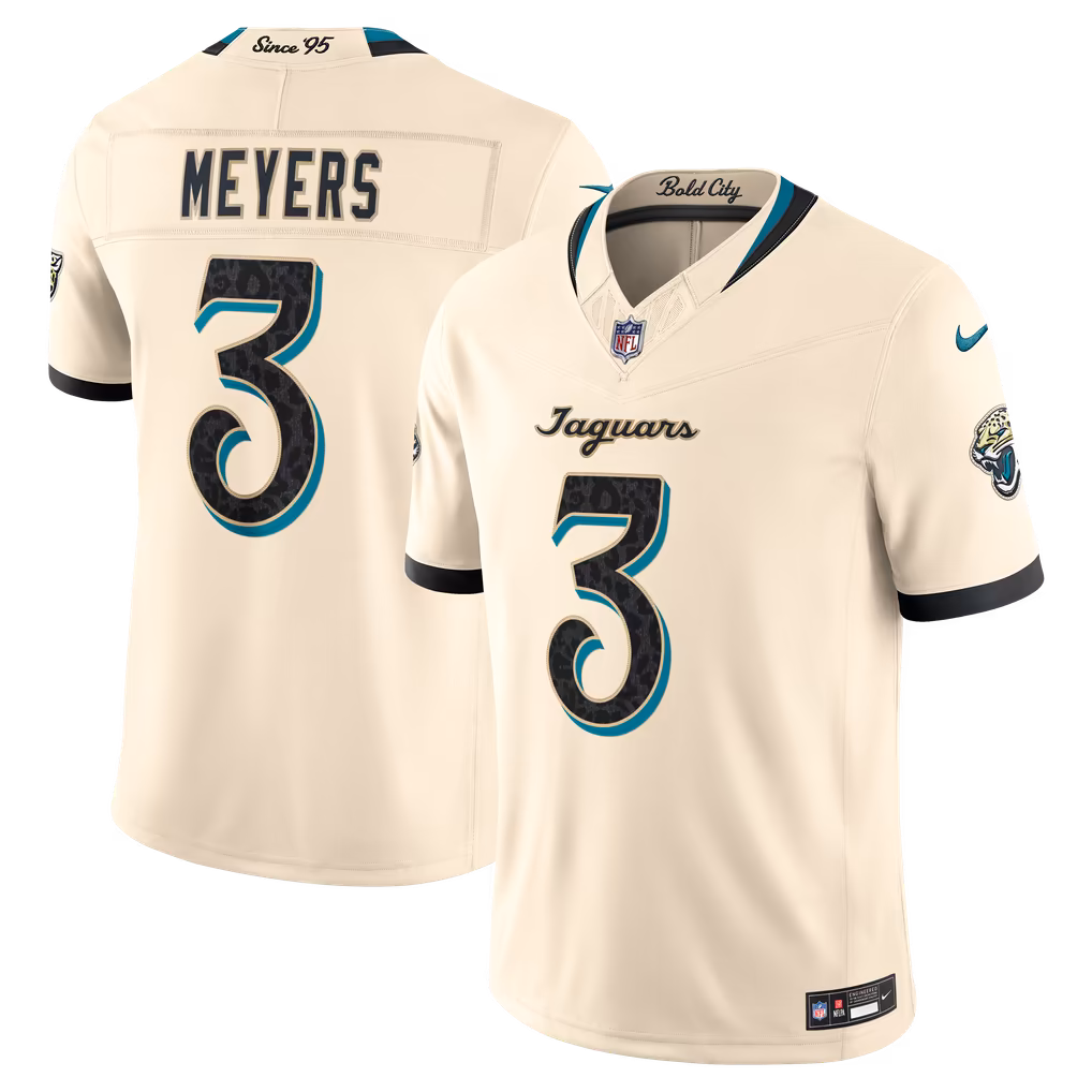 Men's Jacksonville Jaguars Jakobi Meyers Nike Natural 2026 Rivalries Collection Stitched Limited Jersey - SUjersey01