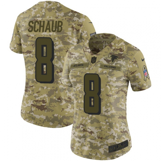Women's Nike Atlanta Falcons #8 Matt Schaub Limited Camo 2018 Salute to Service NFL Jersey - Ujersey