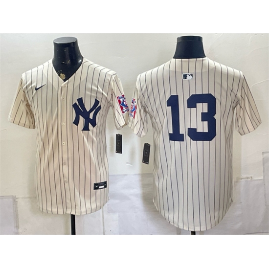 Men's New York Yankees #13 Jazz Chisholm Jr. Cream 2026 Field of Dreams Stadium Stitched Baseball Jersey - Ujersey