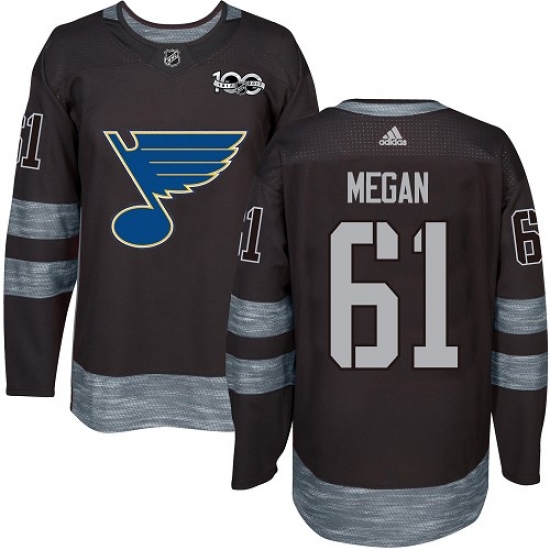Men's Adidas St. Louis Blues #61 Wade Megan Authentic Black 1917-2017 100th Anniversary NHL Jersey - Ujersey