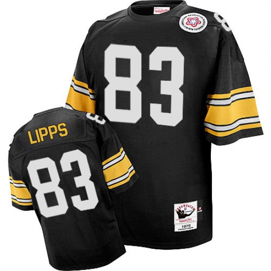 Mitchell And Ness Pittsburgh Steelers #83 Louis Lipps Black Team Color Authentic Throwback NFL Jersey - Ujersey