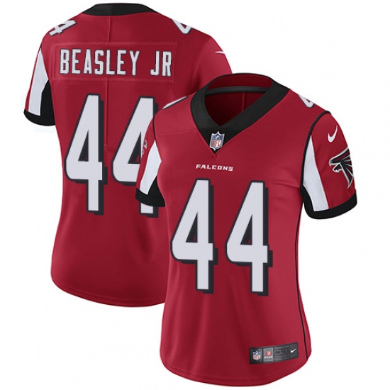Women's Nike Atlanta Falcons #44 Vic Beasley Red Team Color Vapor Untouchable Limited Player NFL Jersey - Ujersey