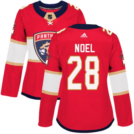 Women's Adidas Florida Panthers #28 Serron Noel Authentic Red Home NHL Jersey - Ujersey