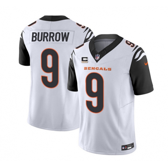 Men's Cincinnati Bengals #9 Joe Burrow 2023 F.U.S.E. White With 4-Star C Vapor Untouchable Limited Football Stitched Jersey - Ujersey