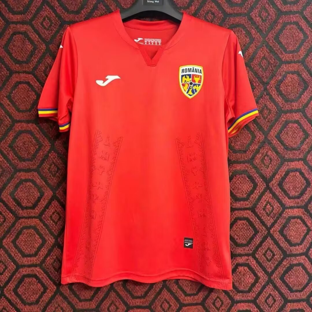 Romania Soccer Jersey Away Custom Shirt EURO 2024 - ujerseystore