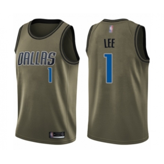 Youth Dallas Mavericks #1 Courtney Lee Swingman Green Salute to Service Basketball Jersey - Ujersey