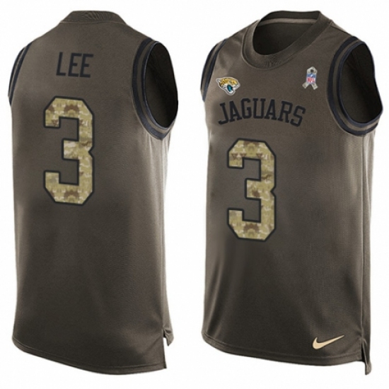Men's Nike Jacksonville Jaguars #3 Tanner Lee Limited Green Salute to Service Tank Top NFL Jersey