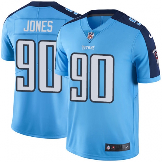 Youth Nike Tennessee Titans #90 DaQuan Jones Elite Light Blue Team Color NFL Jersey - Ujersey